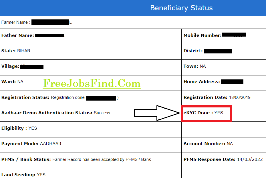 pm kisan ekyc status