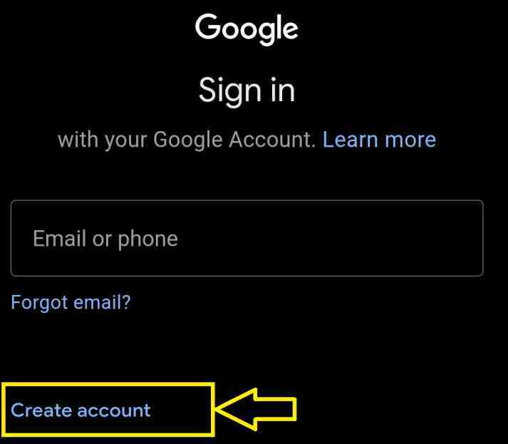 Make new email id mobile