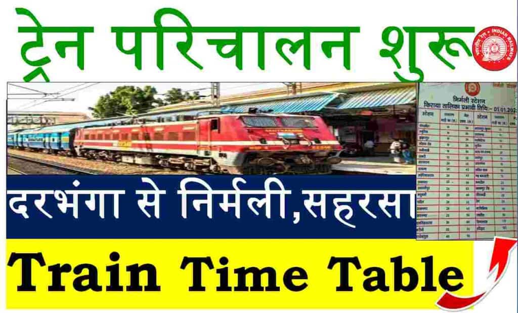 Nirmali to Darbhaga to Saharsa Train List