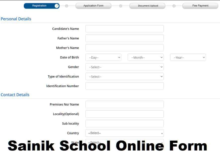 Sainik School Online Form